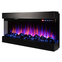 Camino Elettrico da Incasso 48,4x93x20 cm Effetto Fiamma 1500W Dalas Nero