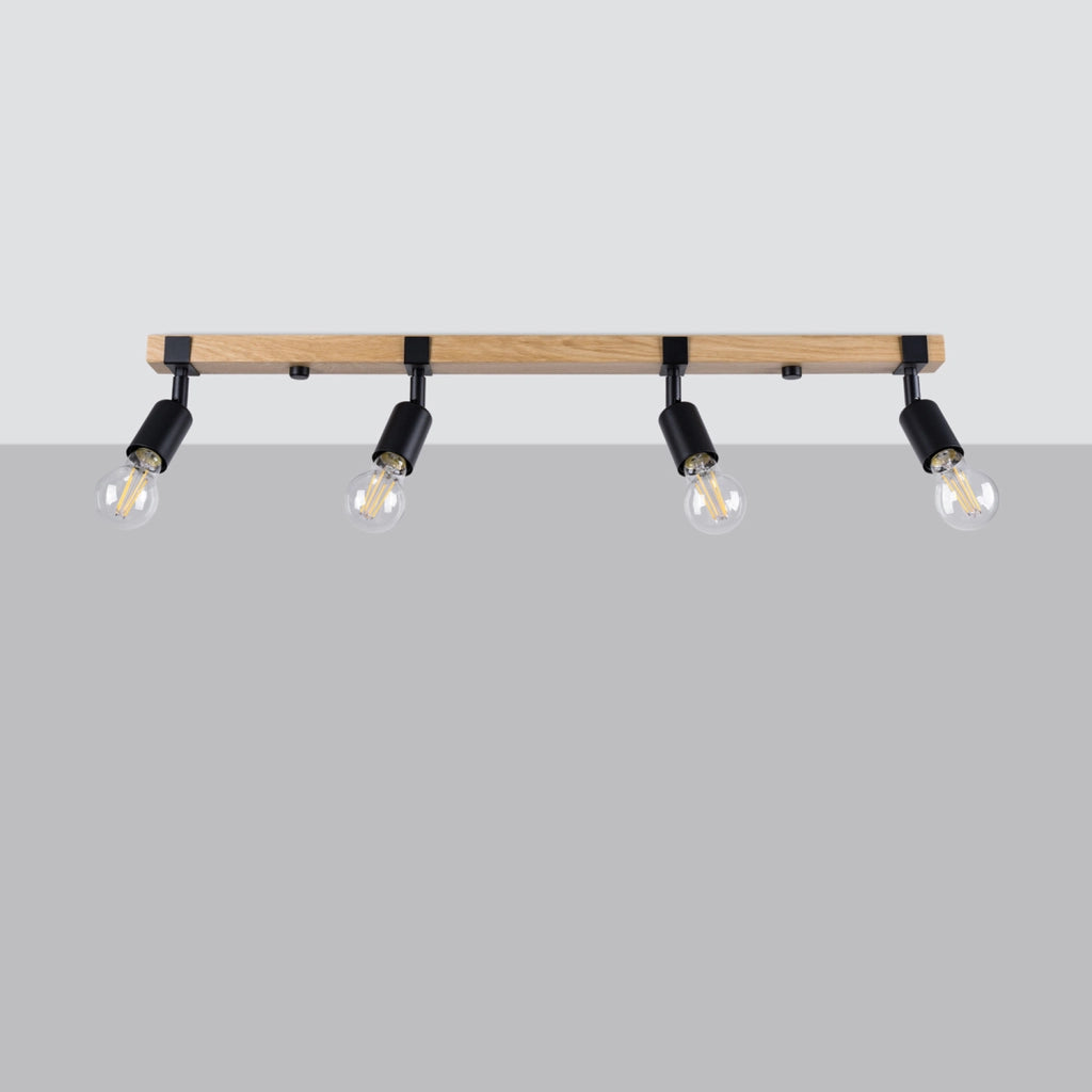 Spot soffitto industriale nero 4xE27 LIMERO Pure Lume