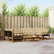 Set di divani da esterno con cuscino 7 pcs Naturale e Beige 3369248