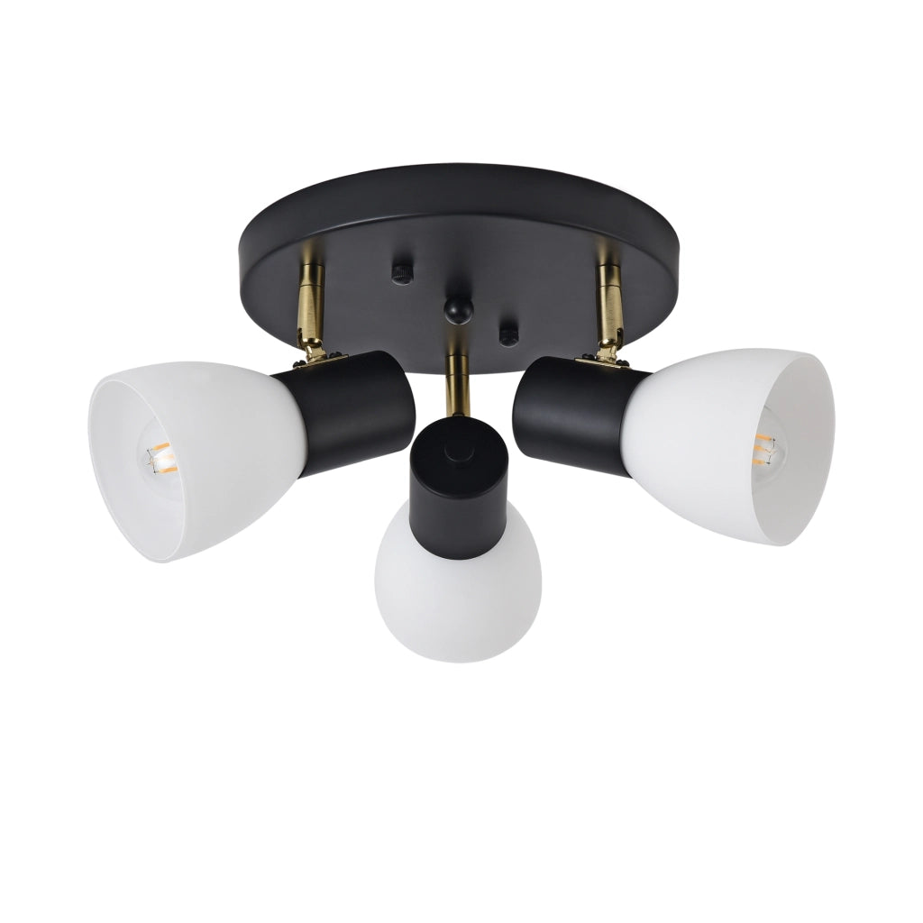 Lampadario Abbey con 3 Paralumi Orientabili in Vetro Bianco lux.pro