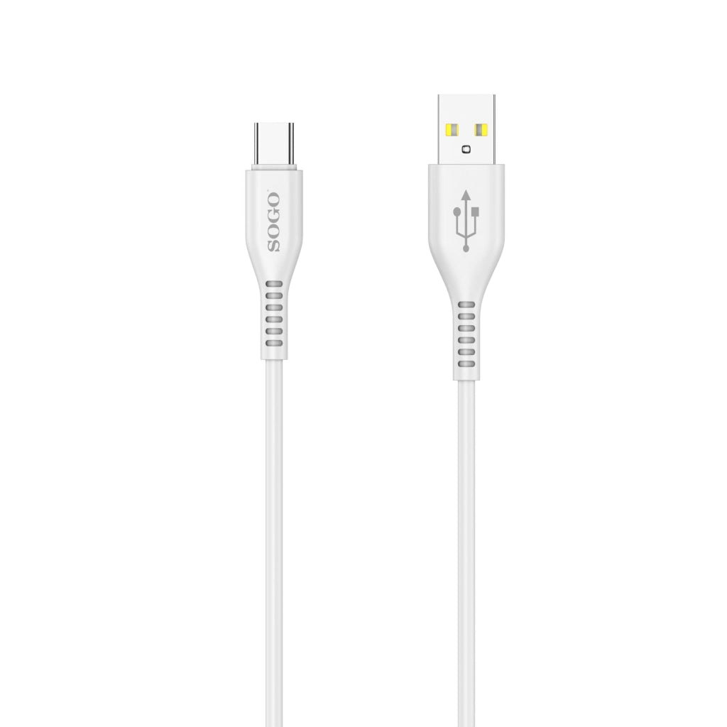 Cavo USB Type-C 1 metro, ricarica rapida 15W, trasmissione dati 3A, connettore reversibile - SOGO