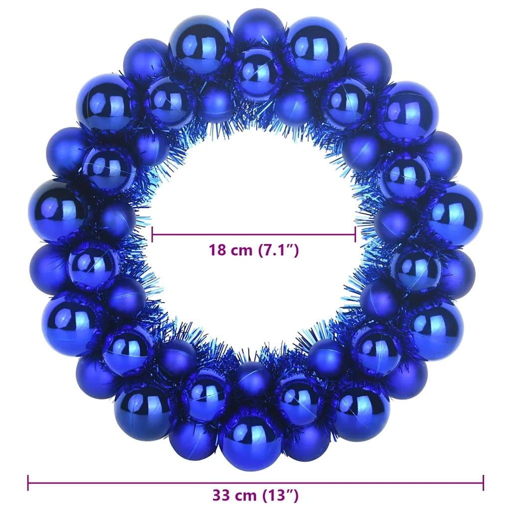 Corone di Palline di Natale 2 pz Blu 33 x 33 x 7 cm CFW7784042