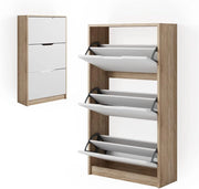 Scarpiera da ingresso Luca, Bianco/Sonoma, 59 x 105 cm 3 scomparti