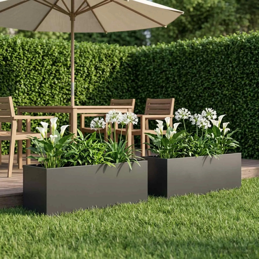 Vaso da giardino 2 pz Nero 100 x 30 x 30 cm 8005219
