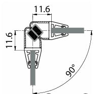 Set 2 Guarnizioni Magnetiche 90° per Box Doccia 200 cm – Vetro 3-5 mm