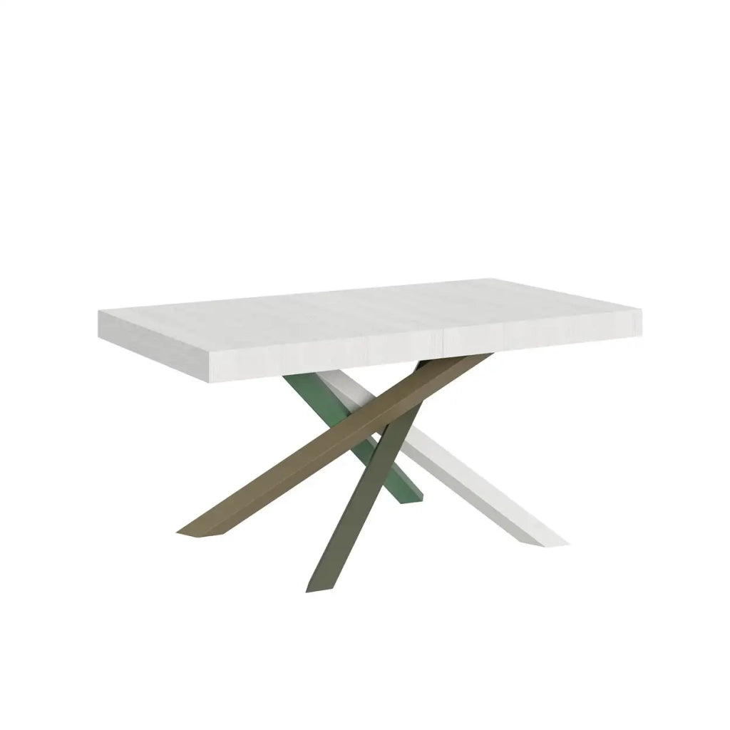 Tavolo allungabile 160/264x90 cm Volantis colore bianco frassino gambe multicolore 4/A