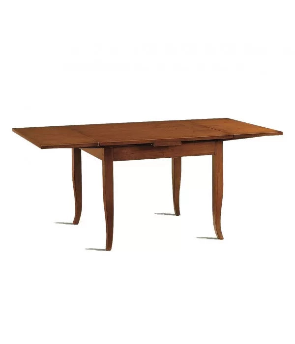 Tavolo rettangolare allungabile legno classico noce arte povera 140 x 80 (13 sciabola) - Mobili 2G