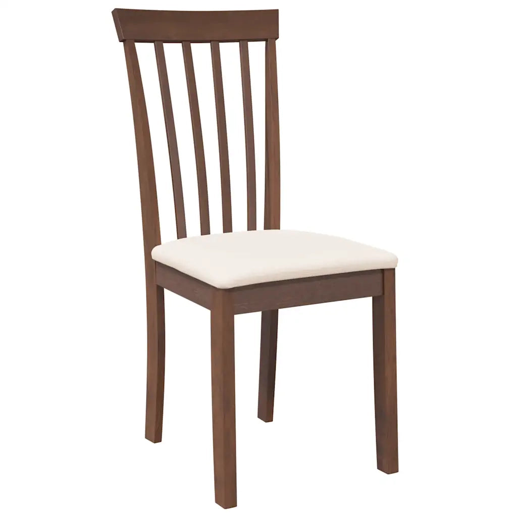 Sedie da Pranzo con Cuscini 2pz Marrone Legno Massello di Hevea