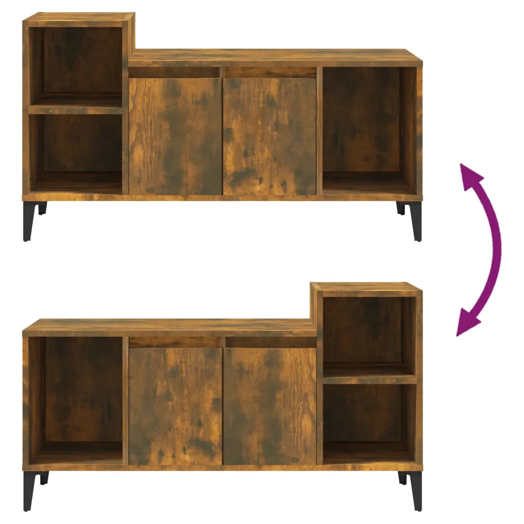 Mobile TV Rovere Fumo 100x35x55 cm in Legno Multistrato 821185