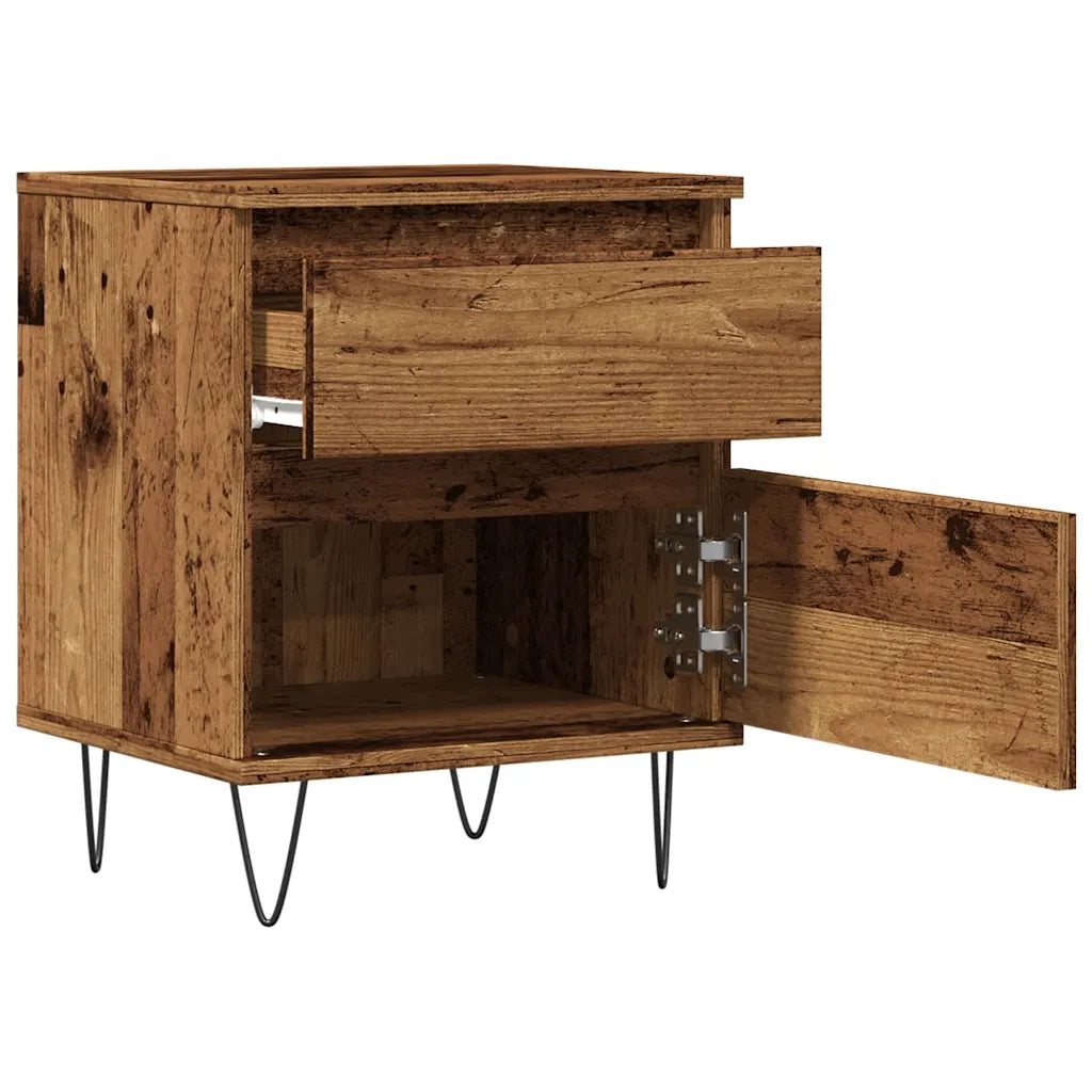 Comodino | Armadio da Notte | Mobiletto da notte Legno Antico 40x35x50 cm in Legno Multistrato