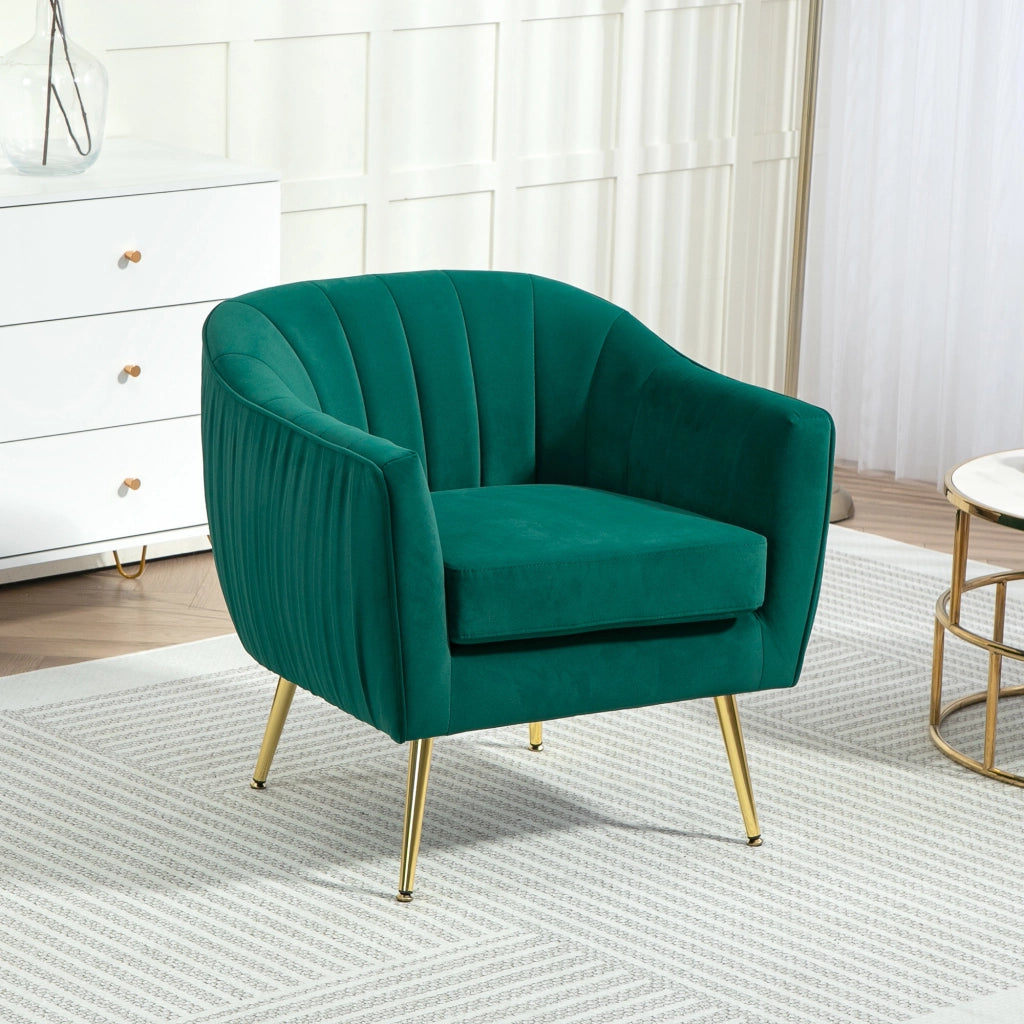 Poltrona Imbottita Relax con Braccioli ¨C Zephmum ¨C Verde 71x72x73 cm