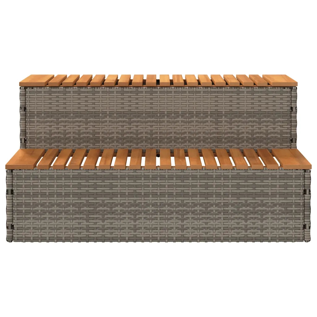 Bordo per Vasca Idromassaggio Grigio Polyrattan&Massello Acacia 4103945
