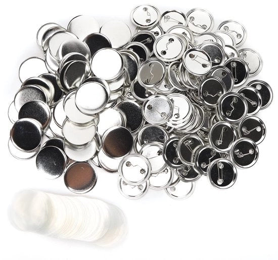 Bustine di 100 Badge 44mm - Spilla senza Testa - Pulsanti DIY - Badge Artigianali - Regali di Compleanno - Design Sostenibile