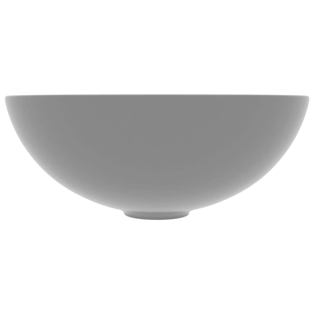 Lavabo da bagno rotondo diametro 28 cm ceramica grigio chiaro 02_0002724