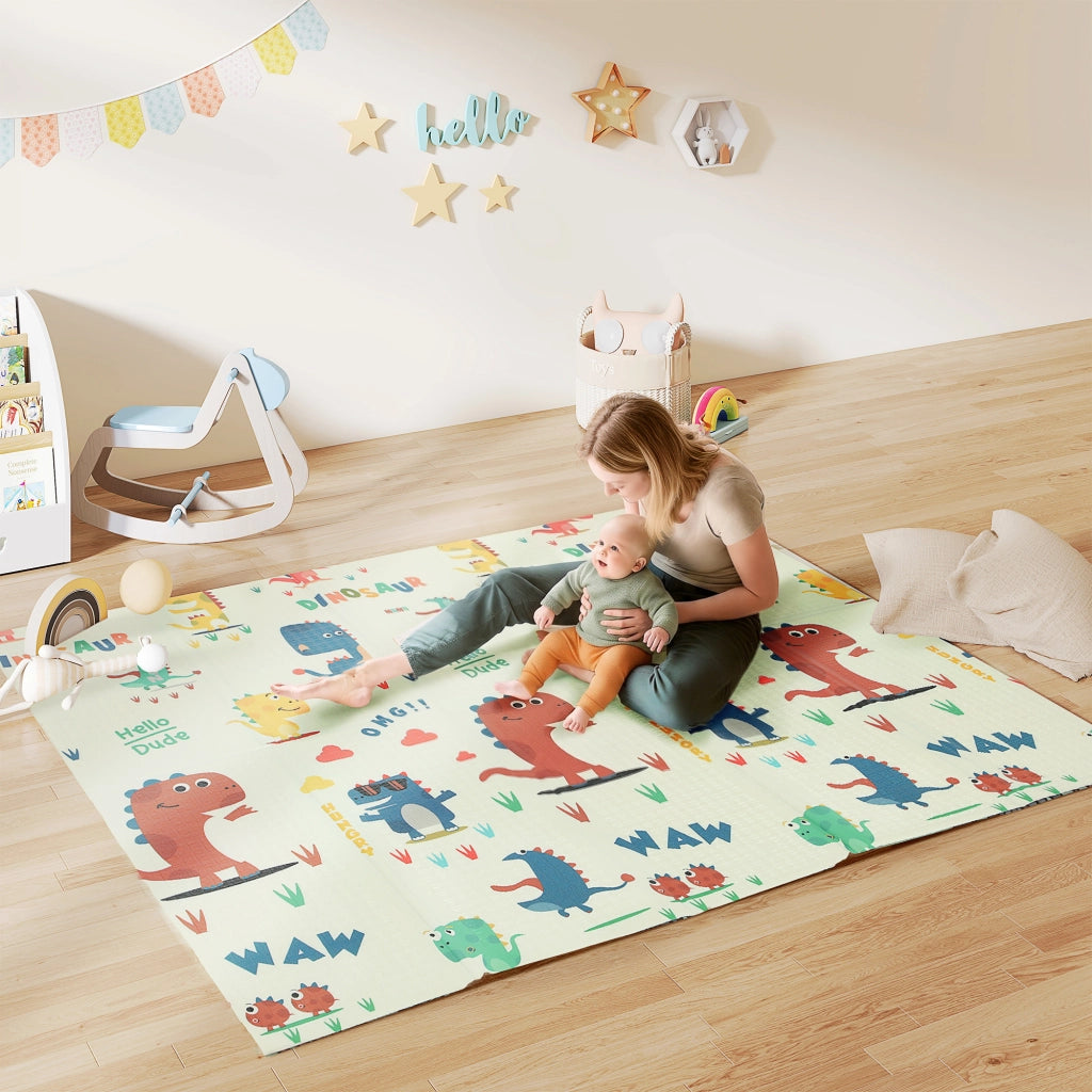 Tappeto gioco per bambini 196x176x1.5 cm ¨C zephmum ¨C pieghevole doppia faccia multicolore
