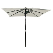 Ombrellone a Sbalzo 3 Livelli Palo Alluminio 2,5x2,5 m Sabbia 313836