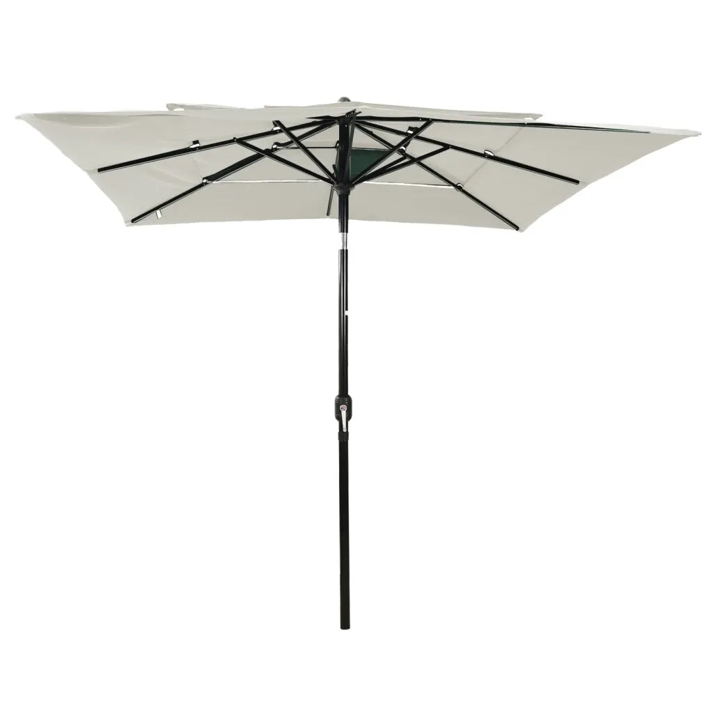 Ombrellone a Sbalzo 3 Livelli Palo Alluminio 2,5x2,5 m Sabbia 313836
