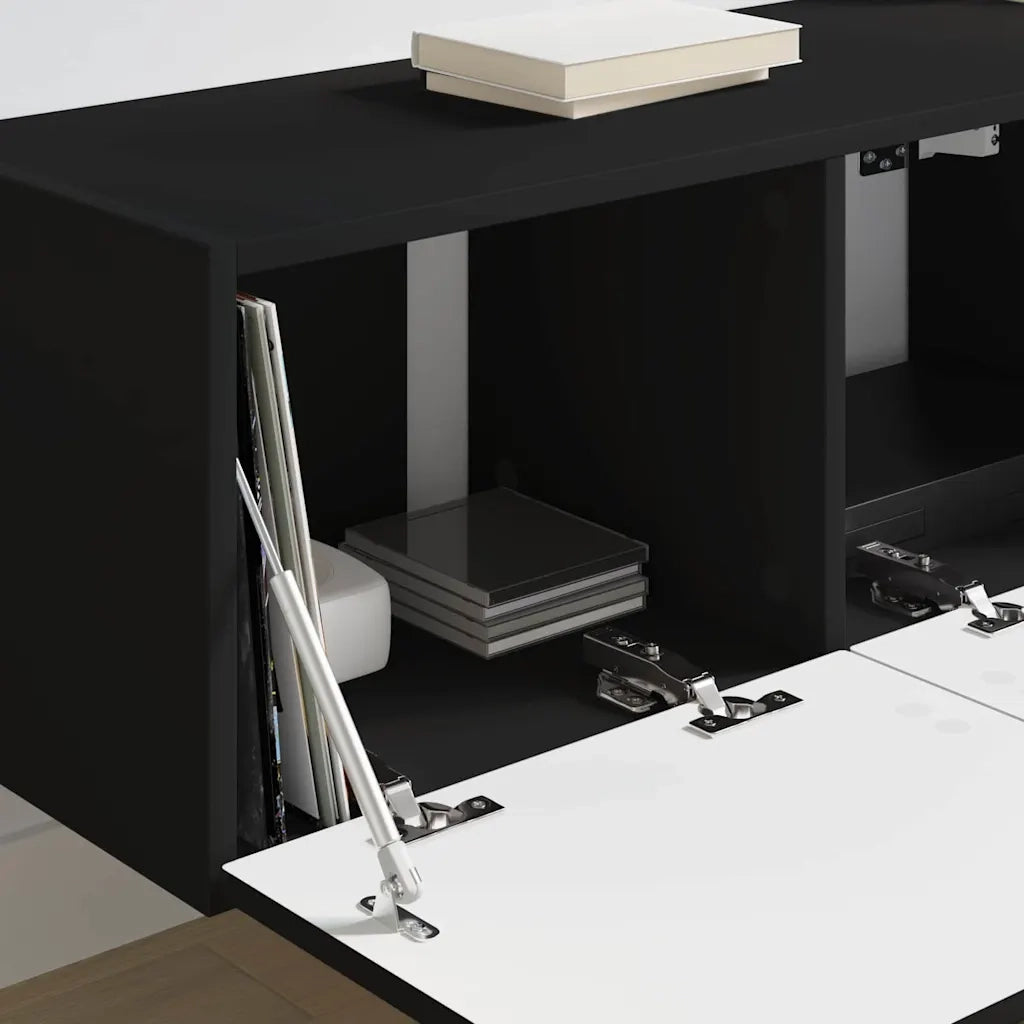 Mobile TV da parete 2 pcs Nero 78,5 x 31 x 29,5 cm