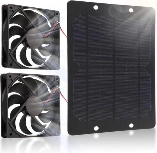 Ventilatore di scarico solare a doppia ventilazione 10 W 12 V 2 A pannello solare mini energetico per raffreddamento zoncolare serra - recinti per animali pollaio.