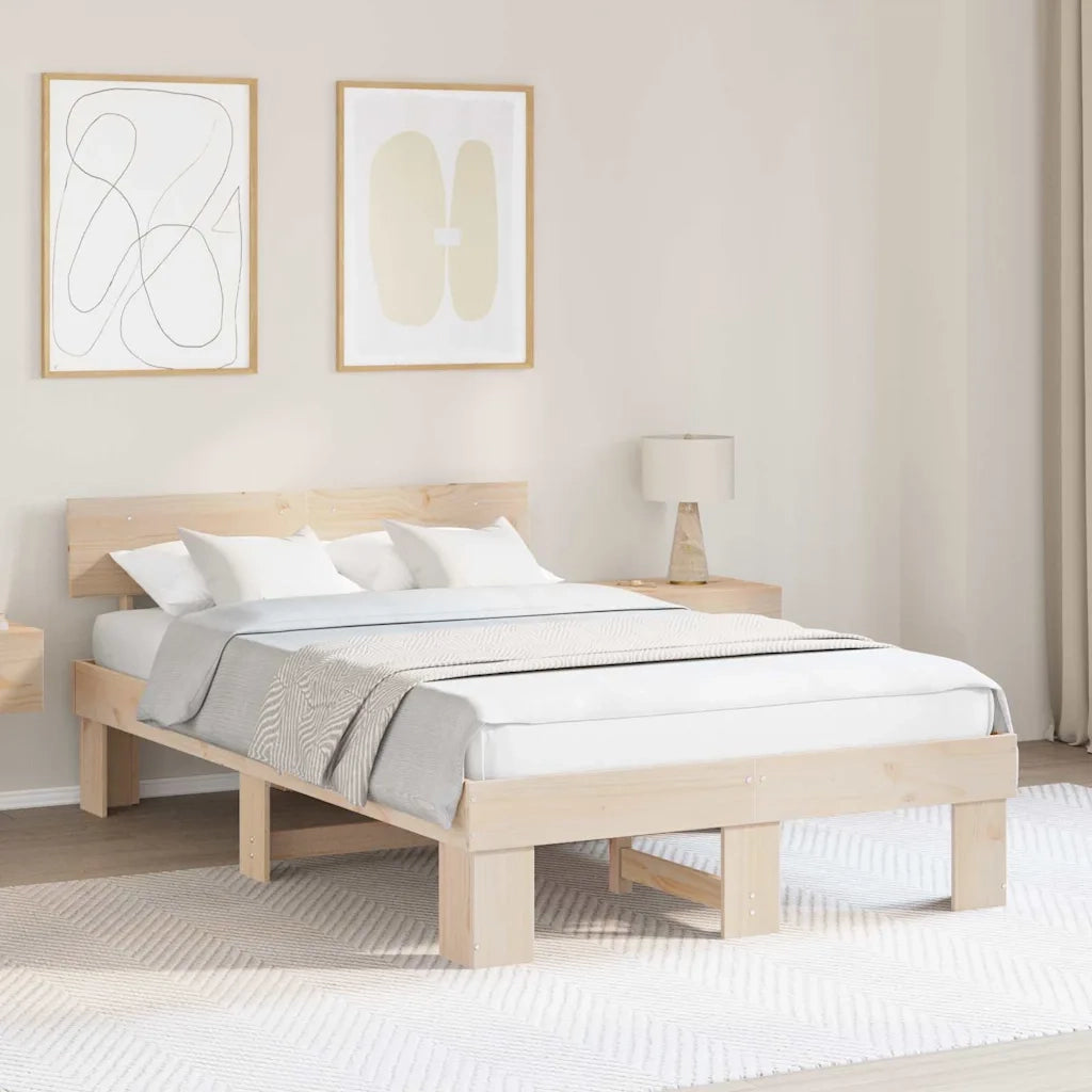 Struttura del letto Naturale 140 x 190 cm Pino massello 872572