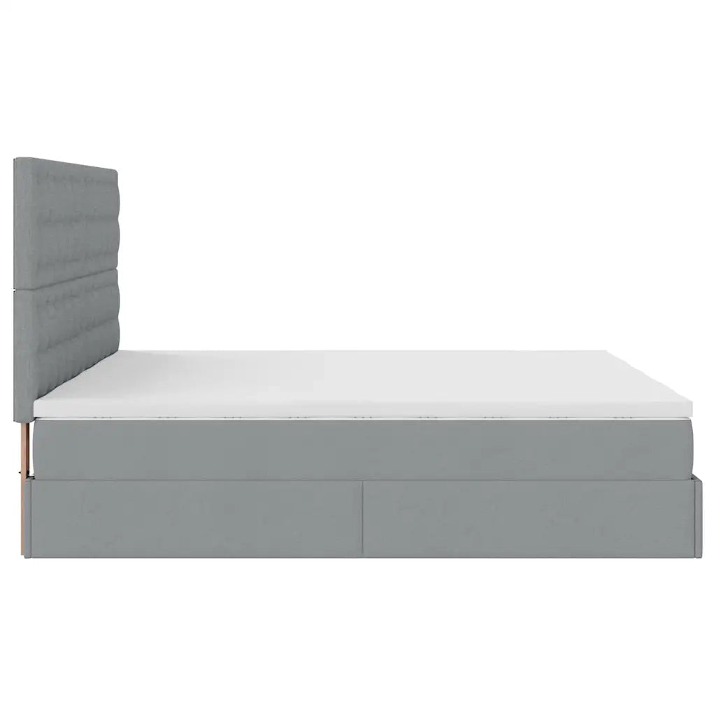vidaXL Struttura Letto Pouf con Materassi 200x200 cm in Tessuto