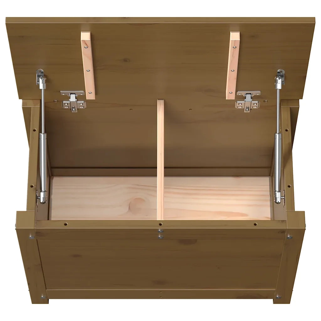 Contenitore Portaoggetti Ambra 60x32x45,5cm Legno Massello Pino 823547