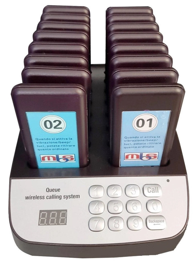 Sistema Wireless per la Gestione delle File nella Ristorazione 16 Ricevitori MBS-CQ1