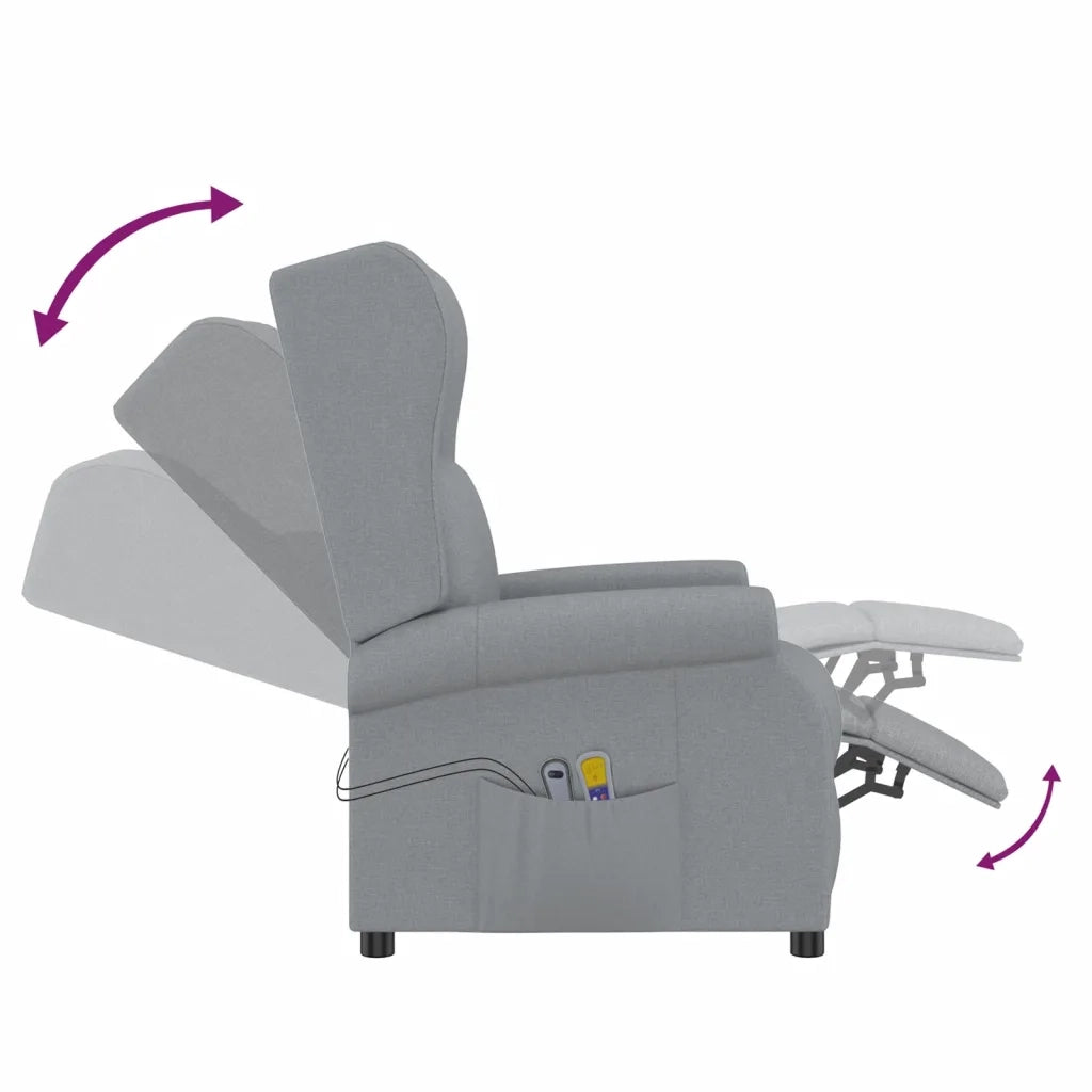 Poltrona Alzapersona Massaggiante Grigio Chiaro Tessuto 289740