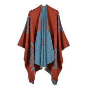 Sciarpa/stola da donna autunno/inverno, versatile, due in uno: calda mantella in cashmere double-face per viaggi e campeggio.