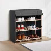 Scarpiera con Rivestimento Grigia 79x40x80 cm in Tessuto 248195