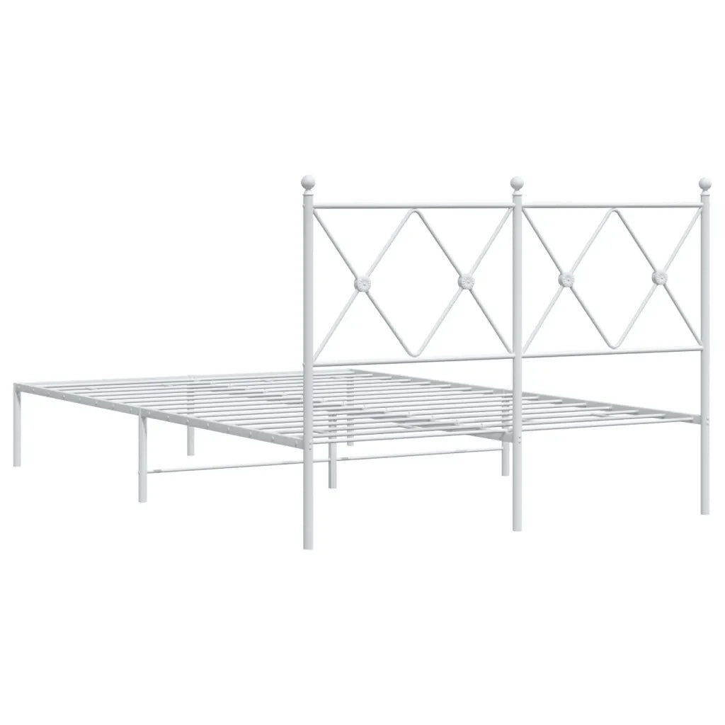 Giroletto con Testiera Metallo Bianco 120x190 cm