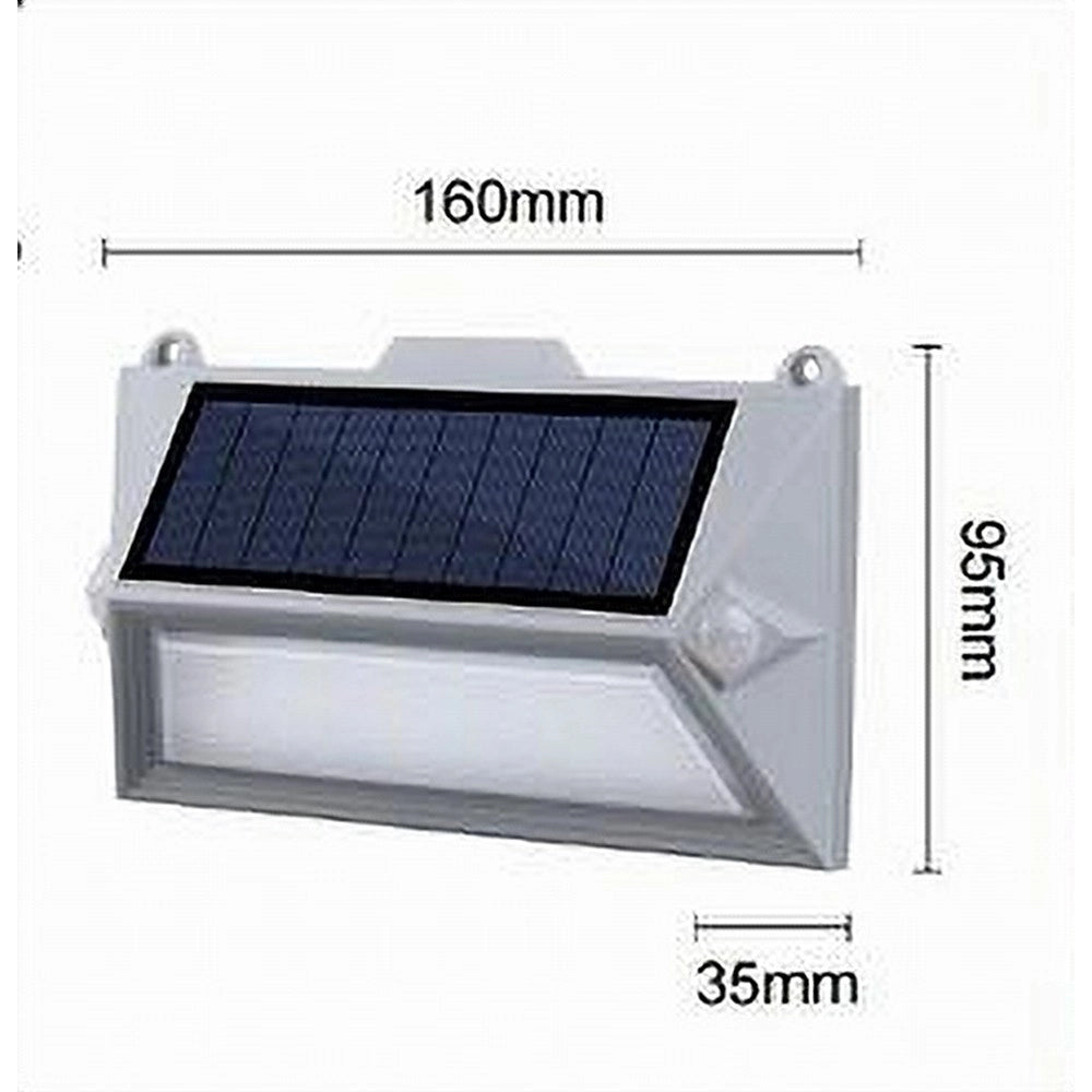 Trade Shop - Applique Led Con Pannello Solare Doppio Sensore Movimento Crepuscolare Yh0408-pir -