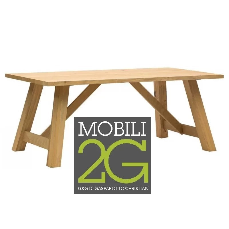 Tavolo rovere impiallacciato 250x100 sp. 4 cm  fisso (917) - Mobili 2G