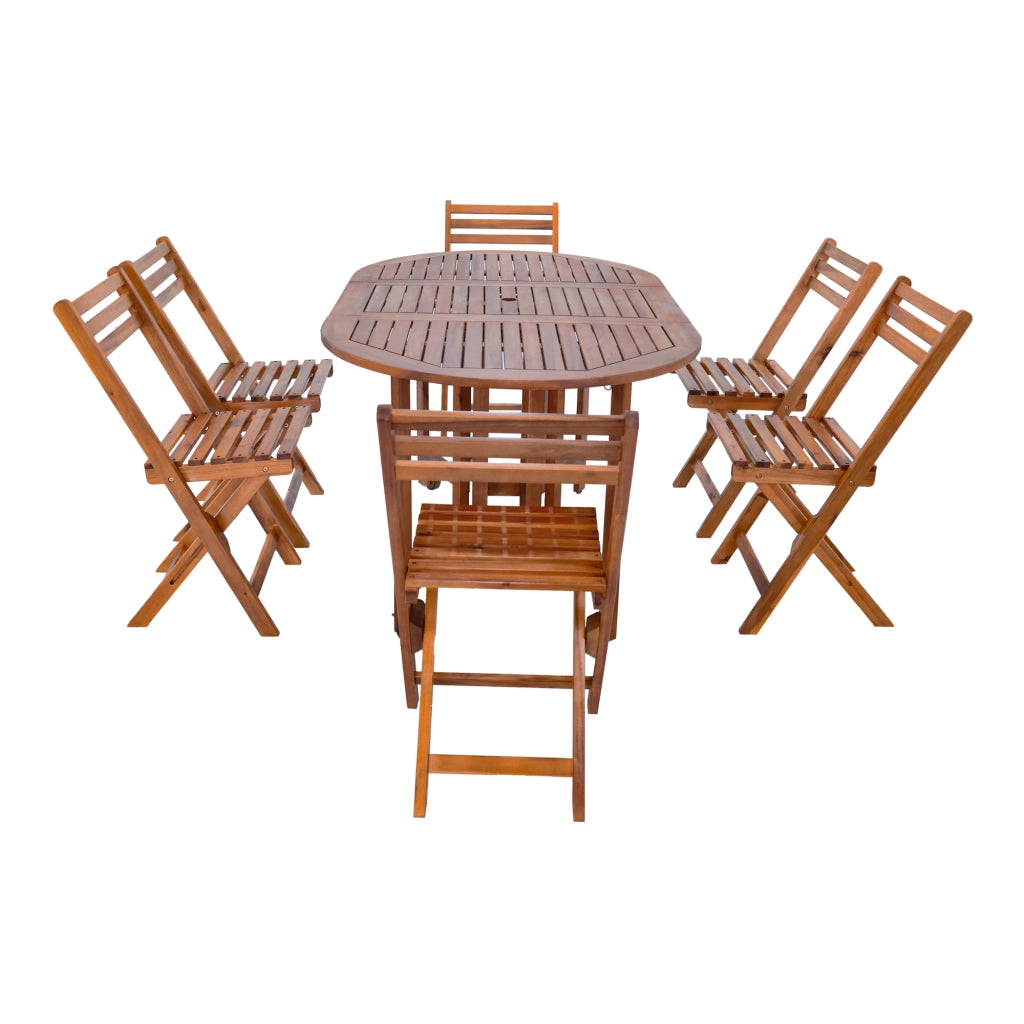 Set da Pranzo per Esterno Acerenza in Legno di Acacia Certificato FSC® [en.casa]