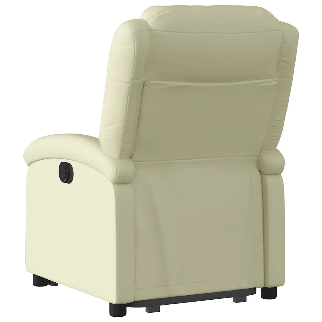 Poltrona Alzapersona Reclinabile Crema in Vera Pelle 3204264