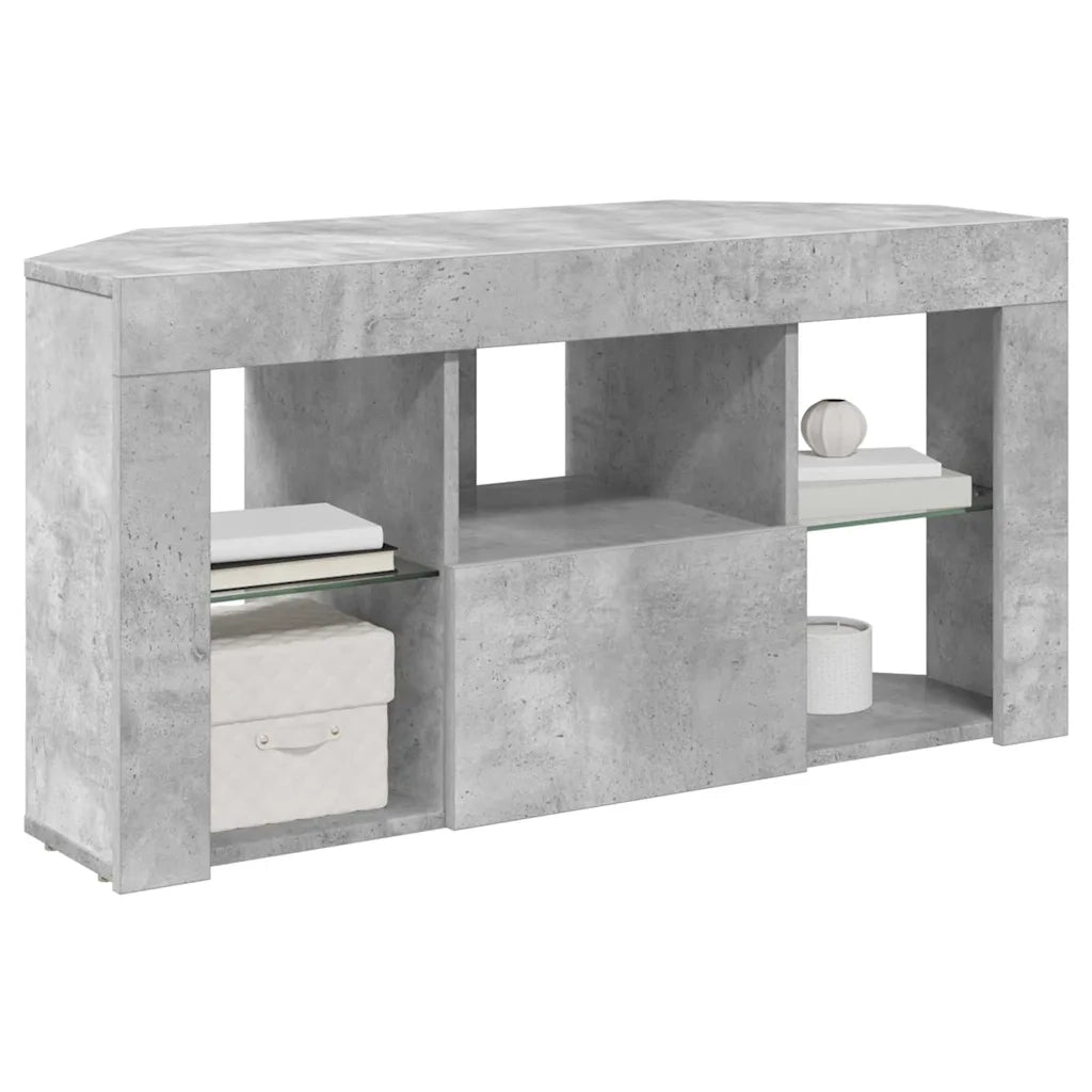 Mobile TV LED Angolare Grigio cemento 100 x 40 x 50 cm 889798