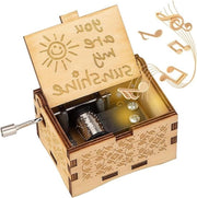Muziekbox in stile retro con legno manuale - il regalo perfetto per coppie e bambini - colore naturale
