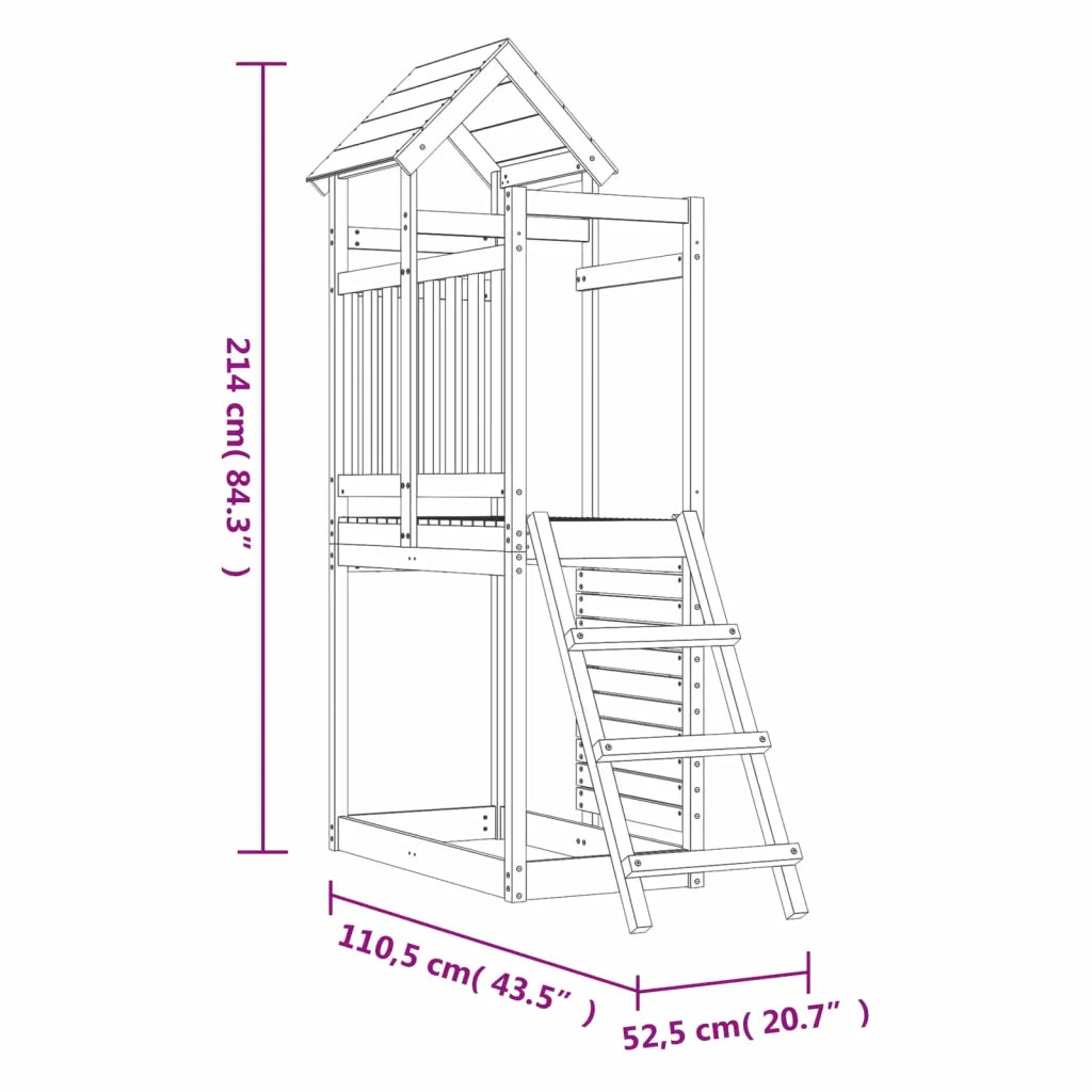 Torre da Gioco Marrone Legno Impregnato Solido 3417204
