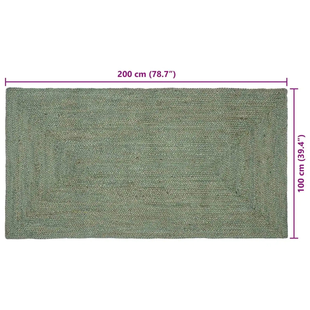 Tappeti per area Rettangolare Verde Oliva 100 x 200 cm Juta