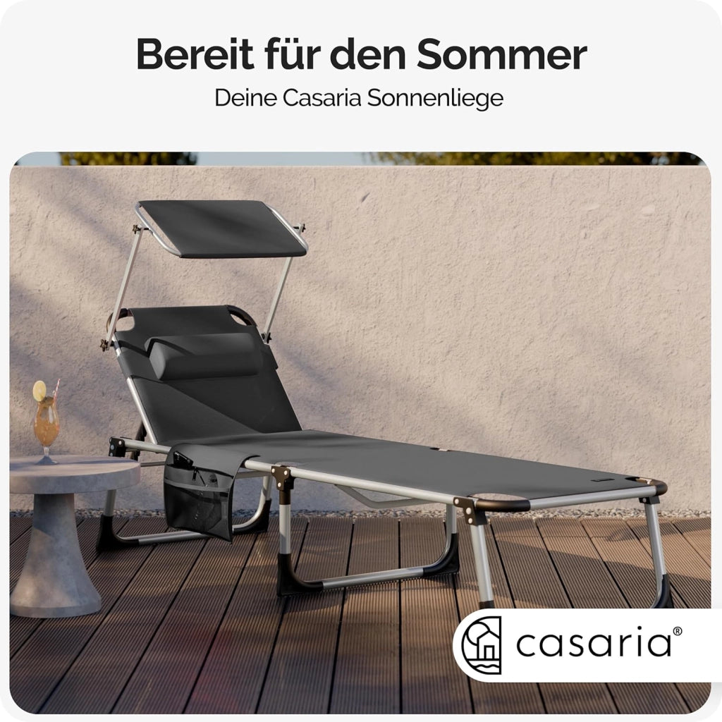 ® Lettino Prendisole Pieghevole Malta Comfort 210cm Carico Max. 180kg Sdraio da Giardino Esterno Mobili Outdoor