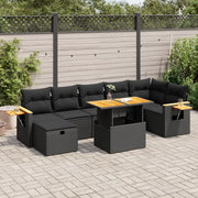 Set Divani da Giardino 5 pz con Cuscini in Polyrattan Nero 3328140