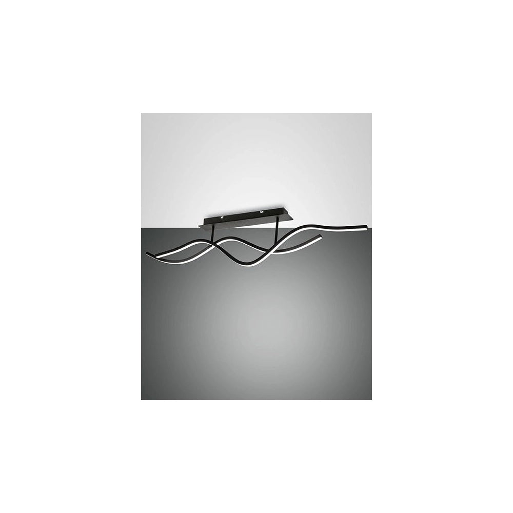 Plafoniera a sospensione a led Sinuo 36W nero 3666-65-101 Fabas Luce