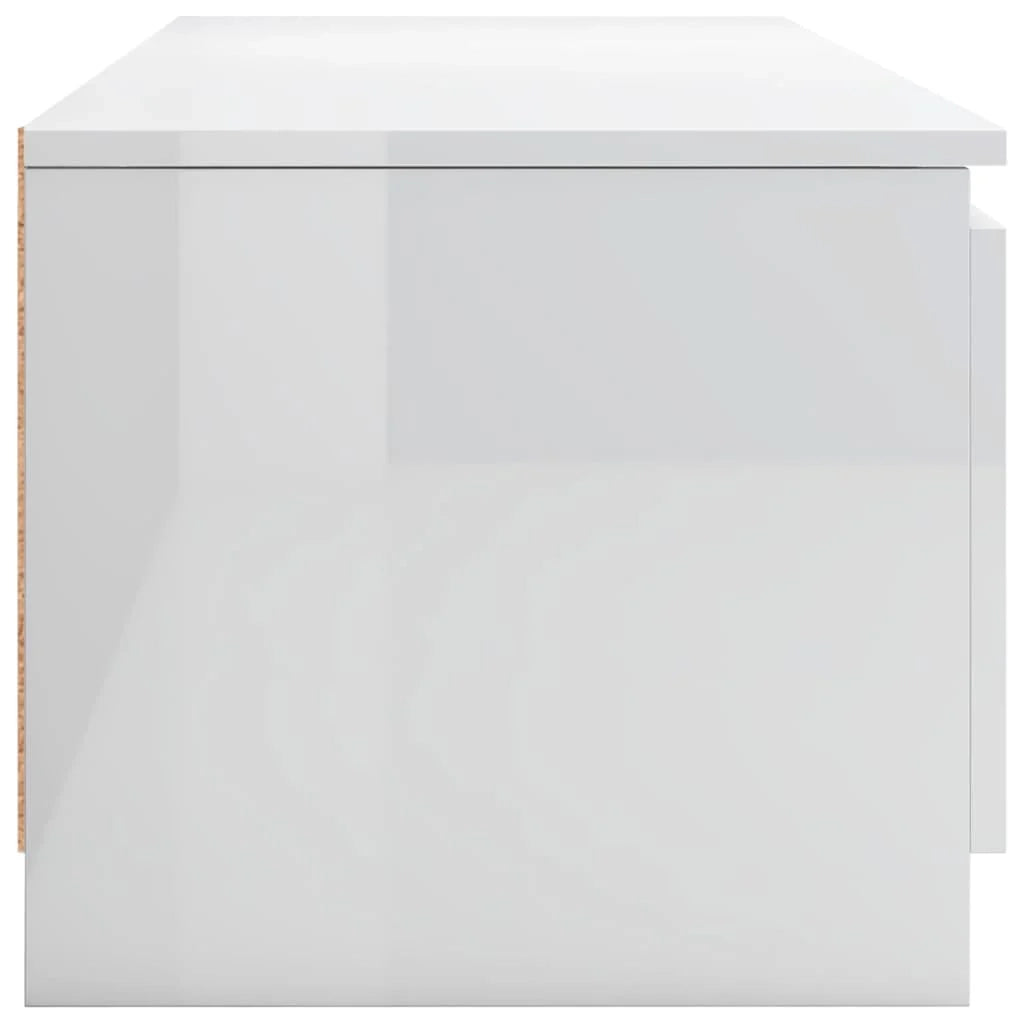 Mobile TV multimediale mensola TV credenza TV sala da pranzo soggiorno camera da letto finitura lucida 140 x 40 x 35,5 cm legno ingegnerizzato bianco 02_0027023