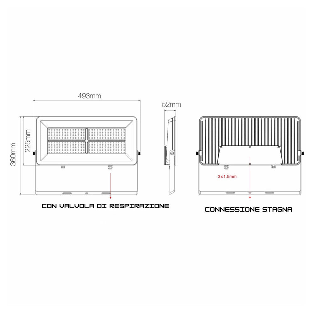 Proiettore led beneito polaris nero alta potenza ip65 *** colore nero, watt 200 watt, confezione 1
