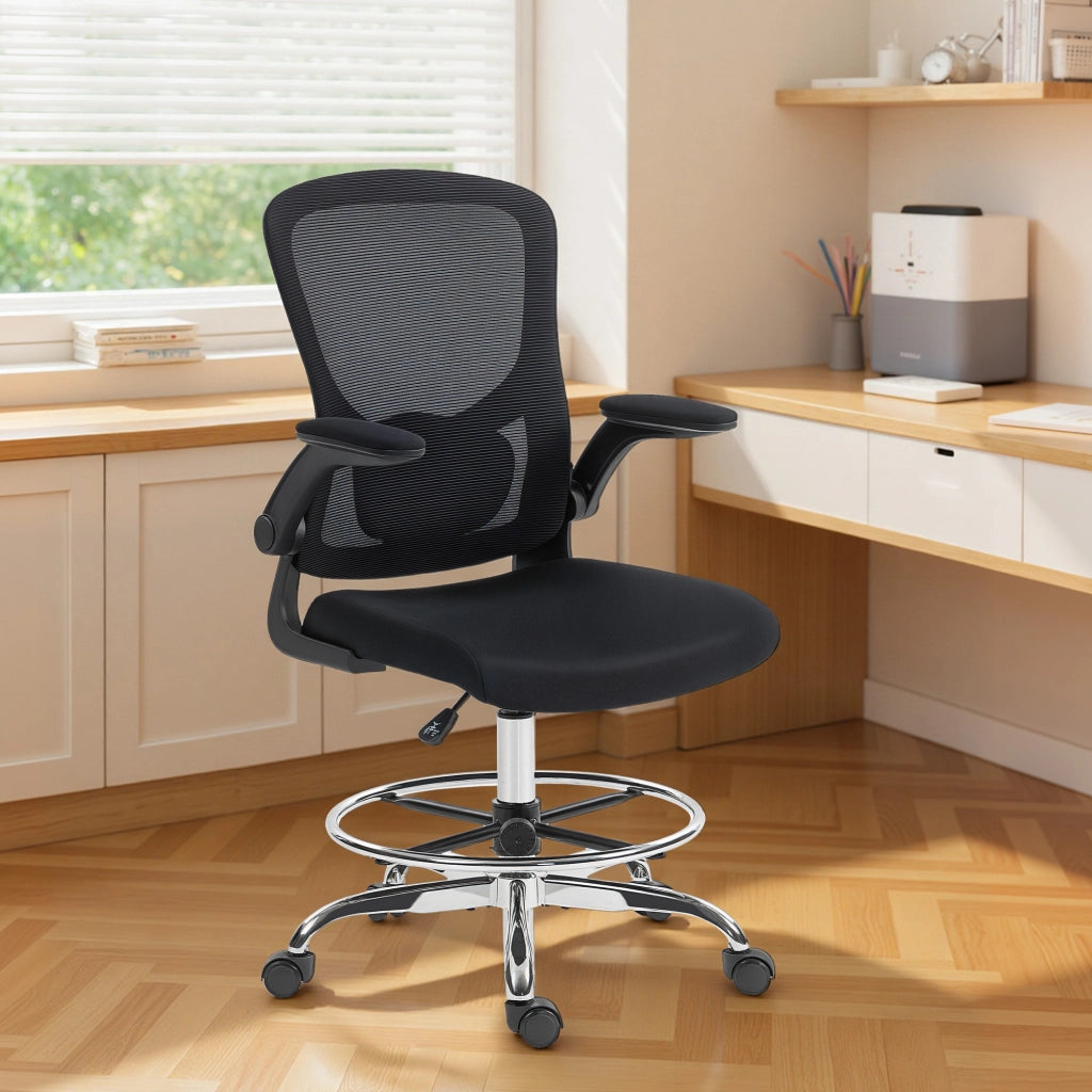 Sedia da ufficio con supporto lombare, regolabile in altezza, girevole ¨C zephmum ¨C nero