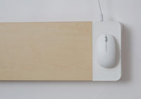 Supporto Monitor da Scrivania 56x20x5,7 cm con Entrata USB e Base di Ricarica Wireless Bianco