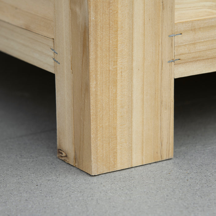 Baule da Esterno 110x50x50 cm Capacità da 155L con Coperchio e 2 Ammortizzatori in Metallo e Legno