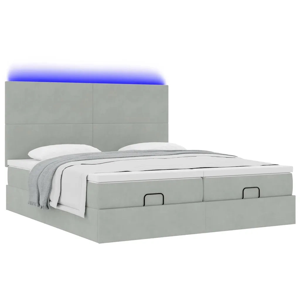 Struttura Letto Pouf con Materassi 160x200 cm in Velluto 3314597