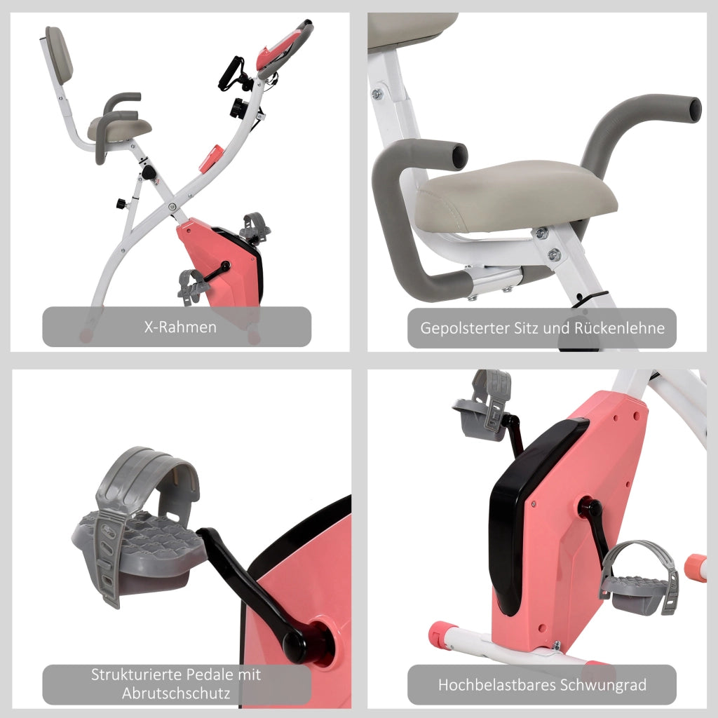Bicicletta da allenamento 2-in-1 con display LCD e pulsossimetro ¨C zephmum ¨C regolabile, pieghevole, 8 livelli resistenza magnetica