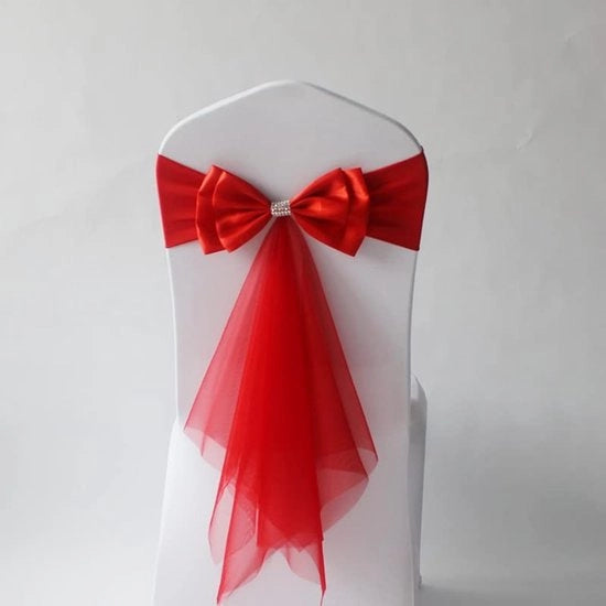 Decorazione per Sedia - 2 Pezzi - Sjerp - Organza allungabile - Materiale senza pieghe - Copertura per Sedia